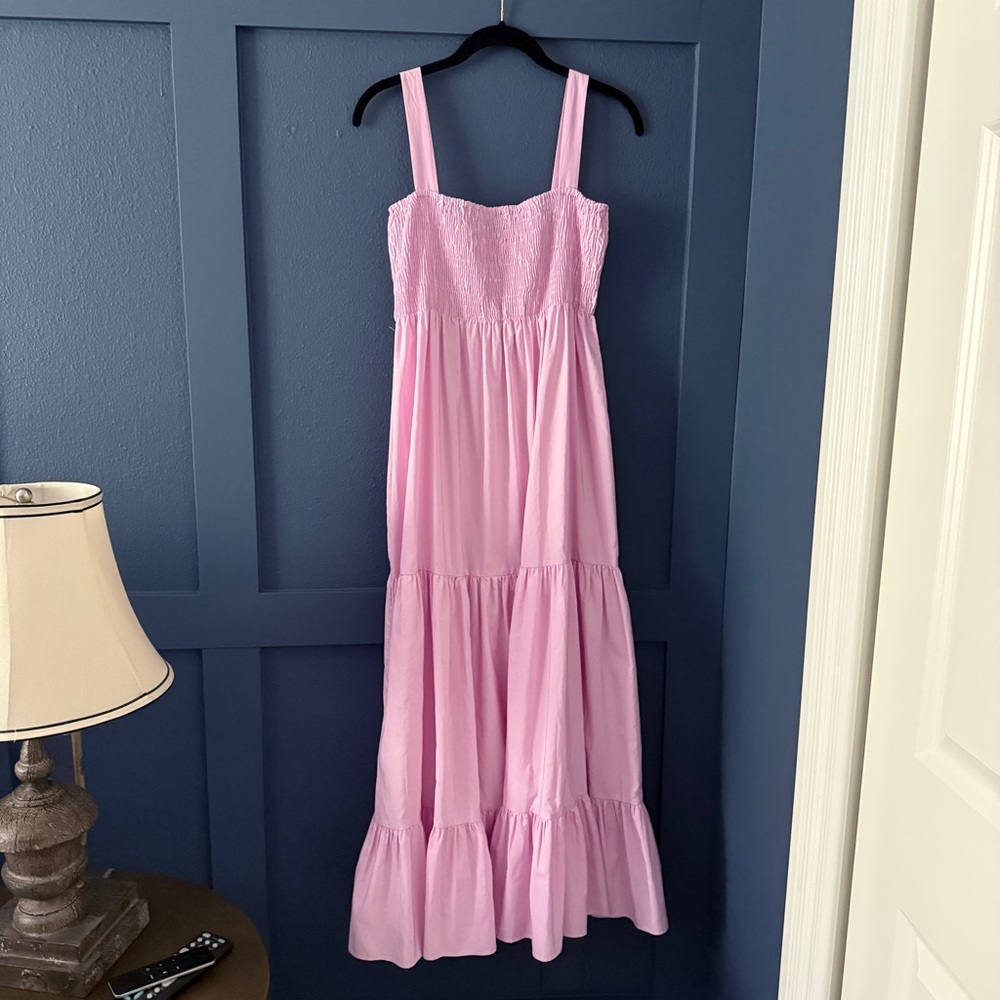 Zara Light Pink Smocked Maxi Dress